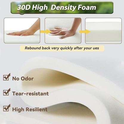 Outdoor Seat Cushion Set 23.5 x 25 Inch,Olefin Deep Seat Patio Cushions,Patio Furniture Cushions with Removable Cover,Rain-Proof and Fade Resistant Deep Seat Bottom & Back Cushion with Pillow,1 Set