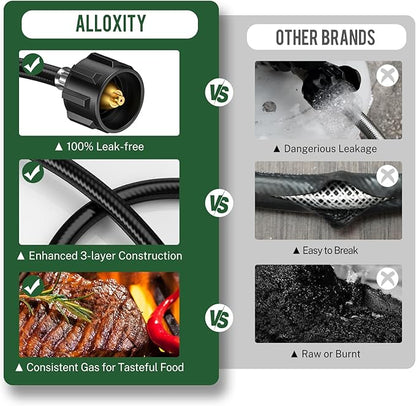 6 Feet Propane Hose Adapter 1lb to 20lb，Propane Adapter 20lb to 1lb Converter, Propane Tank Adapter Hose 20 lb To 1 lb for Weber Q Grill/Coleman Stove/Blackstone Griddle/Buddy Heater/Weber Traveler
