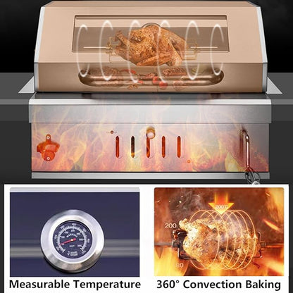 Built In Charcoal Grills Outdoor Kitchens,28-Inch Stainless Steel Charcoal bbq Grill Built In with Liftable Charcoal Tray,Insulated Hood, Temperature Gauge and Rain Fabric cover (Round Lid)