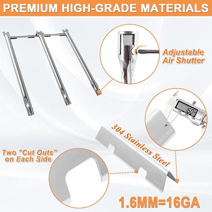 Spirit Grill Parts for Weber GS4 Spirit 2 Parts Spirit II/I 300 SER Replacement Accessories for Weber 7636 67046 69797 68843 3400302 Flavor Bar,69787 67025 Burner,7638 Grate&Crossover Tube 67278 69899