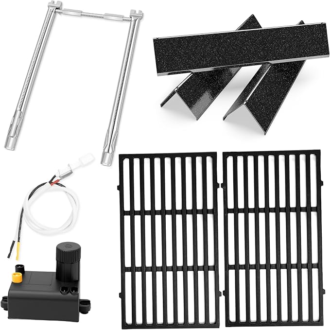 Grill Parts for Weber Spirit I & GS4 II 200 Series with Front Control (2013+) Includes 7635 Flavorizer Bars 69785 Burner Tubes 7637 Cast Iron Grates 7642 Igniter Fits Weber E210 E220 S210 S220