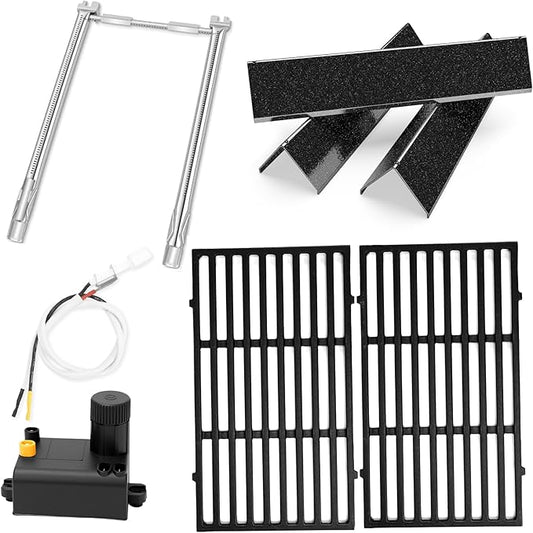 Grill Parts for Weber Spirit I & GS4 II 200 Series with Front Control (2013+) Includes 7635 Flavorizer Bars 69785 Burner Tubes 7637 Cast Iron Grates 7642 Igniter Fits Weber E210 E220 S210 S220