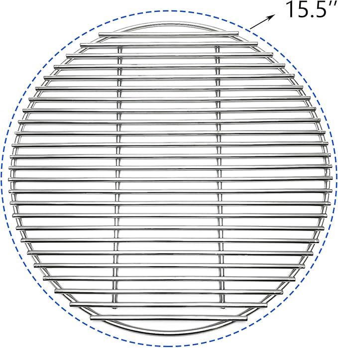 15-1/2" Round Cooking Grids Grates for BGE M, Big Green Egg Medium Charcoal Grill, Brinkmann Cook'N Cajun Electric Gas Vertical Smokers Grill