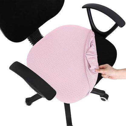 Smiry Office Computer Chair Seat Covers for Desk, Anti-dust Protector | Stretch Jacquard Removable Washable Desk Chair Seat Cushion Protectors, Pink