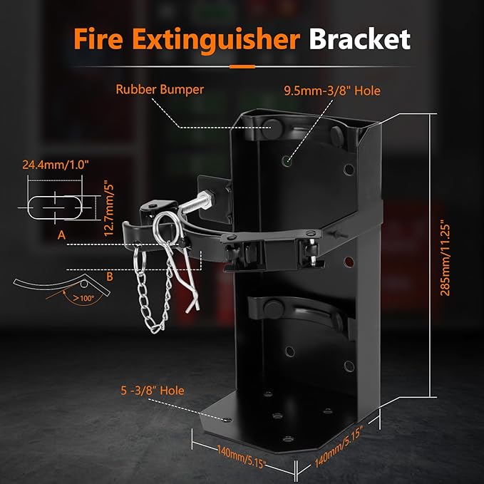 Heavy Duty Vehicle Bracket,Fire Extinguisher Brackets&Mounts-St12 Steel Red, Fit 10lb Dry/5lb Co2 Extinguisher-for School,Garage,Vehicle,Boat,Truck Generic Replacement for 809 by amerex
