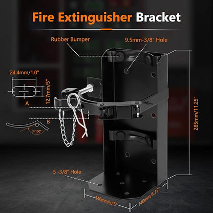 Heavy Duty Vehicle Bracket,Fire Extinguisher Brackets&Mounts-St12 Steel Red, Fit 10lb Dry/5lb Co2 Extinguisher-for School,Garage,Vehicle,Boat,Truck Generic Replacement for 809 by amerex
