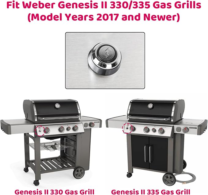 Uniflasy 67532 Grill Igniter Kit for Weber Genesis II 330/335 Repair Parts | For 2016+ E/S/SE/CSE trims; includes module, switch, 4 electrodes, wires and hardware. Check serial; not older Genesis or LX.