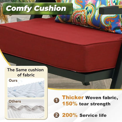 Deep Seat Patio Cushions Set 24 in x 24 in,Olefin Outdoor Seat Cushion,Patio Furniture Cushions with Removable Cover,Rain-Proof and Fade Resistant Deep Seat Bottom & Back Cushion, Set of 1