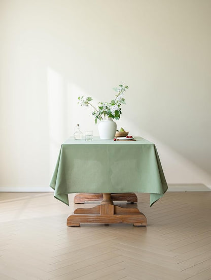 Sage Green Linen Table Cloths for Rectangle Tables Farmhouse Neutral Tablecloth Rectangular Kitchen Decoration Dining Table Cover Washable 60x144
