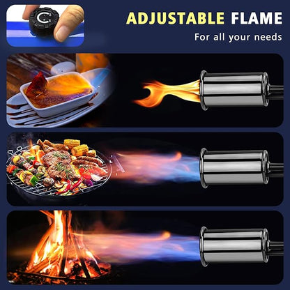 ARTFLAMM Powerful Propane Torch Gun, Flamethrower with Turbo Mode, Charcoal Torch Lighter with Safety Lock, Kitchen Blow Torch for Cooking, BBQ, Searing Steak, Grill(Tank Not Included)