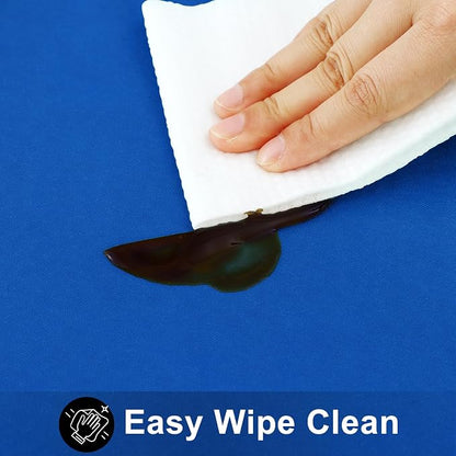 Smiry Rectangle Table Cloth 52x70 Inch, Waterproof Wipeable Vinyl Tablecloths Protector, Oil Spill Proof Plastic Table Cover for Dining, Picnic, Camping, Outdoor, Blue