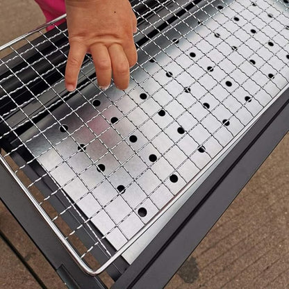 Gaone Portable Charcoal Grill, Stainless Steel Folding Grill, Barbecue Drawer for Family BBQ Party, Outdoor Garden, 5-10 People, Chrome Plated Cooking Grid (Black)