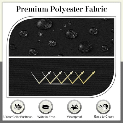 Cozyide Outdoor Chair Cushions, Waterproof Patio Seat Cushions with Adjustable Straps, Round Corner Patio Chair Cushions for Garden, Black, 17x16x2 Inch (Pack of 2)