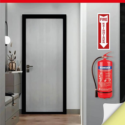 OLANZU Pack of 18 Fire Extinguisher Stickers 4"x 12"- 5 Mil Vinyl - Fire Extinguisher Sign for business with Arrow- Durable Self Adhesive, Weatherproof and UV Protected-Ideal for Office, Home and Outdoor places