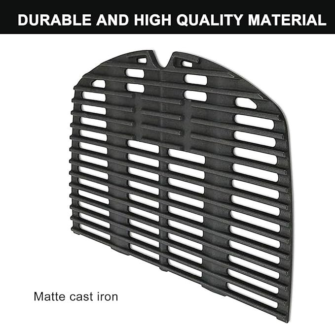 7646 7584 Replacement Cooking Grates for Weber Q300 Q320 Q3000 Q3200 Series Gas Grills, Matte Cast Iron Cooking Grate Replacement Parts for Weber 7646 7584