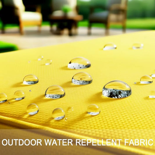 NettyPro Patio Chair Seat Cushion Covers Set 4, Waterproof Outdoor Furniture Cushion Slipcovers with Zipper and Tie, 24 x 24 x 4 Inch, Replacement Cover Only, Yellow
