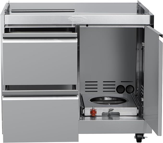KoolMore 32 in. Heavy-Duty Outdoor Stainless-Steel Cabinet for Built-in BBQ Grill with 2 Drawers and Propane Tank Storage (KM-OKS-BQ30CAB)