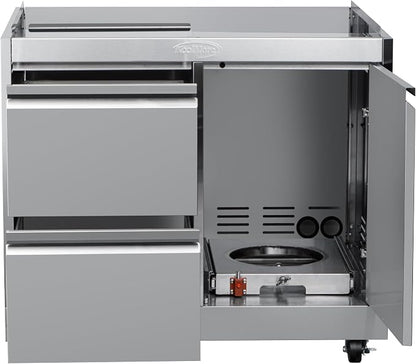 KoolMore 32 in. Heavy-Duty Outdoor Stainless-Steel Cabinet for Built-in BBQ Grill with 2 Drawers and Propane Tank Storage (KM-OKS-BQ30CAB)
