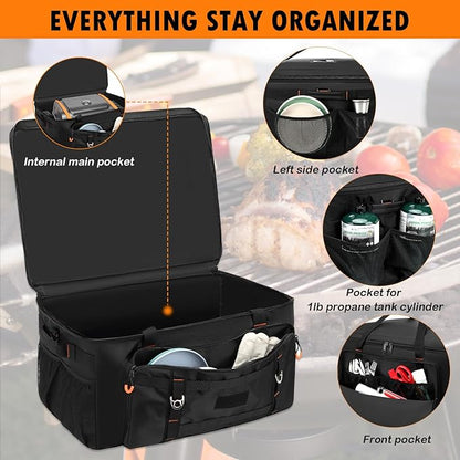 Grill Carry Case Compatible with Char-Broil Grill2Go X200 1-Burner Portable Propane Gas Grill Cover Bag for BBQ Tools & Accessories (Bag only) 25" L x 17" W x 12" H