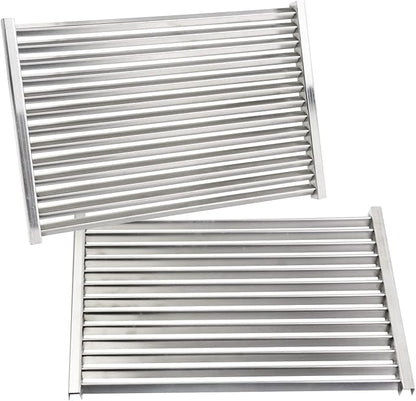 17.4 x 11.8 Inch Stainless Steel Cooking Grid Grates Replacement for Weber Spirit 300 Series for Genesis Silver/Gold B & C,2 Pack
