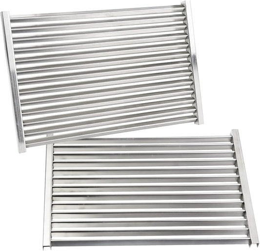 17.4 x 11.8 Inch Stainless Steel Cooking Grid Grates Replacement for Weber Spirit 300 Series for Genesis Silver/Gold B & C,2 Pack