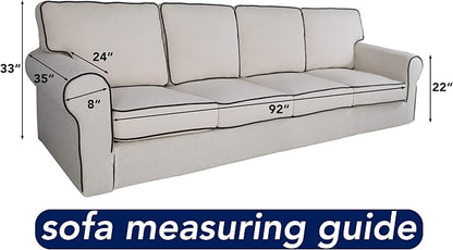 PureFit Stretch Couch Covers for Sofa 4 Seater Slipcovers Gray | 1-Piece Sofa Cover Washable Soft Couch protector, Couch Slipcover with Non Skid Foam and Elastic Bottom for Kids, Dogs