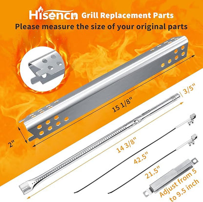 Hisencn Grill Replacement Parts for Charbroil Advantage 4 Burner 463344015 463432215 463343015 463240015 Gas Grills, 463240115, 463436815, Charbroil Advantage 4 Burner Parts, 15 1/8" x 2" Heat Plate
