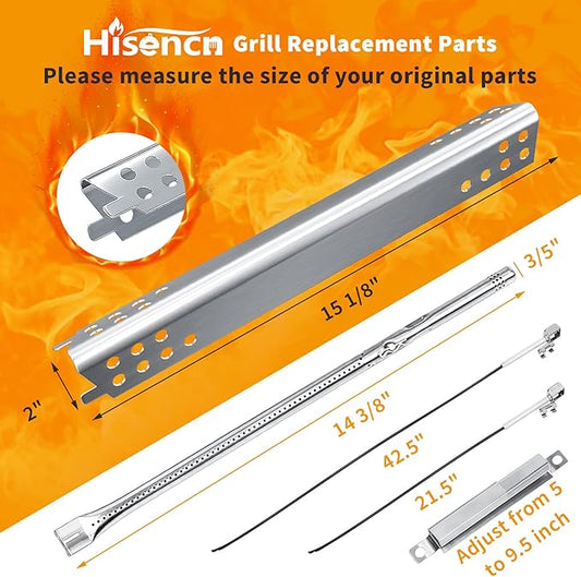 Hisencn Grill Replacement Parts for Charbroil Advantage 4 Burner 463344015 463432215 463343015 463240015 Gas Grills, 463240115, 463436815, Charbroil Advantage 4 Burner Parts, 15 1/8" x 2" Heat Plate