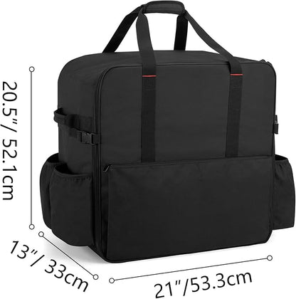 samdew 17 Inch Tabletop Griddle Carry Bag, Outdoor Grill Cover Compatible with Blackstone 17 Inch Tabletop Griddle with Hood, Portable Camping Grill Storage Case with Multi-Pockets, Bag Only