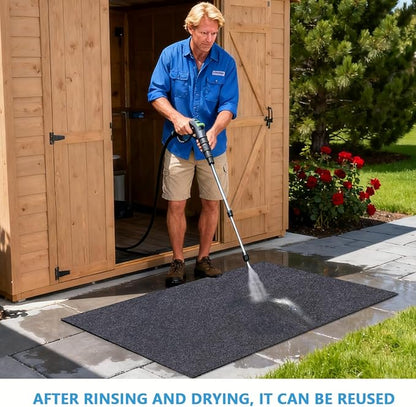 Gas Grill Mat，36" x 72" Premium BBQ Mat—Protects Decks and Patios from Grease Splashes,Soft Absorbent Material-Contains Grill Splatter，Anti-Slip and Waterproof Backing，Washable