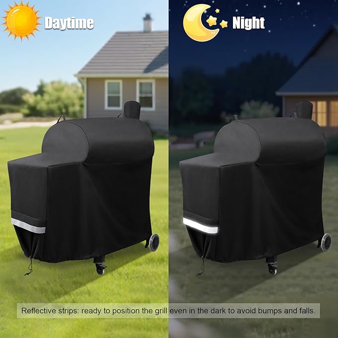 QuliMetal Grill Cover for rectec Flagship 1100, RT-1250, RT-700 and RT-680 Wood Pellet Grills - Heavy Duty Premium Waterproof Fade Resistant Outdoor BBQ Grill Cover with Elastic Drawstrings