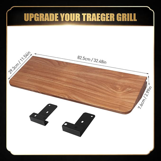 QuliMetal Foldable Front Shelf for Traeger Pro 780 and Ironwood 885, 32.48" Grill Front Table, BBQ Prep Shelf Accessory, Quality Steel Front Shelf