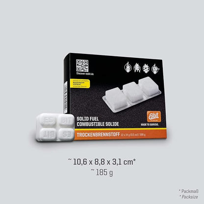 Esbit 1300-Degree Smokeless Solid 14g Fuel Tablets for Backpacking, Camping, and Emergency Prep