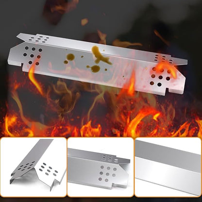 Grill Heat Plates Replacement Parts for Nexgrill 4 Burners 720-0830H, Stainless Steel Grill Heat Tents, Flame Tamer Burner Cover for Nexgrill Replacement Parts, 4-Burner