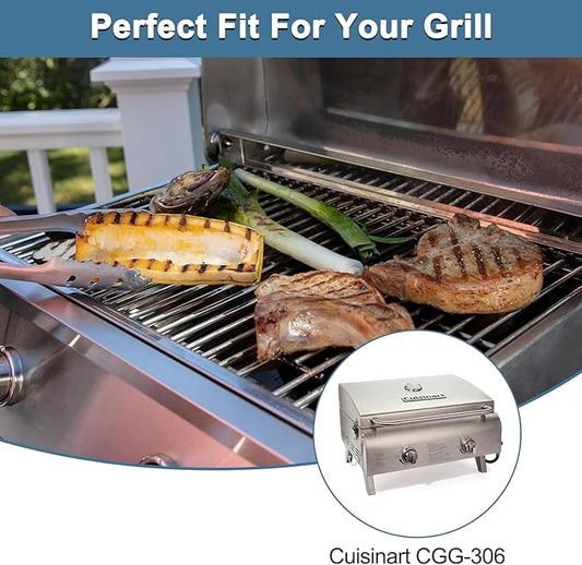 Grill Replacement Parts for Cuisinart CGG-306 CGG306, Flame Tamer 306-20133 & Gas Burner 306-20092 Replacement for Cuisinart CGG-306 Chef's Style Portable Gas Grill