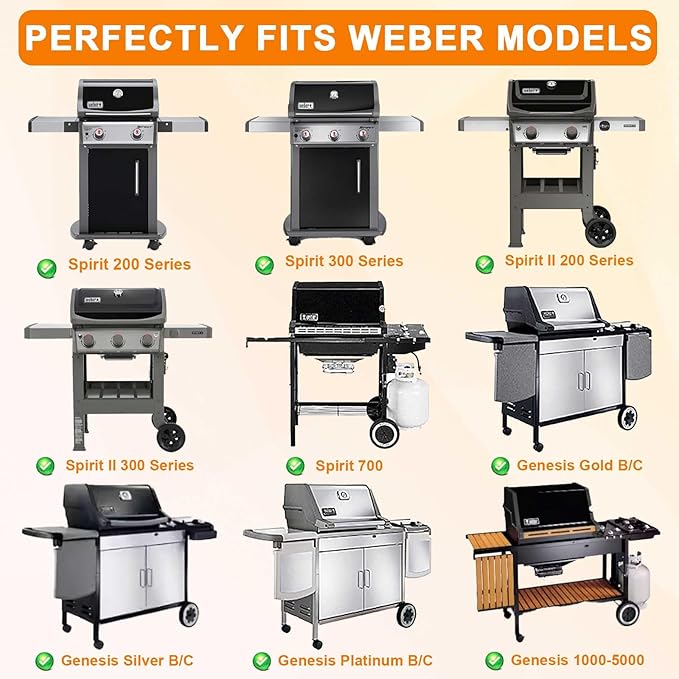 7658 Grill Griddle for Weber Spirit 200 300 Series Spirit II E210 E310 Series, Genesis Silver B C II 1000-5000 Grill, Replacement 7597 Parts for Weber Cast Iron Griddle Accessories