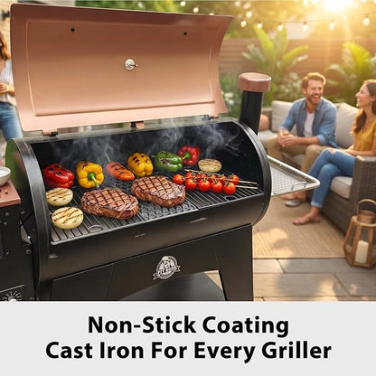 Utheer Cast Iron Cooking Grates for Pit boss Austin XL, Rancher XL, 1100pro Series, Traeger Pro Series 34, Traeger Texas Elite 34, Wood Pellet Smoker Grills Replacement Parts, 3 PCS