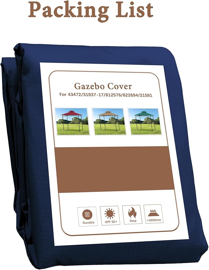 SCOCANOPY Grill Gazebo Replacement Top Compatible with Aldi Gardenline Belavi Shoprite Grill Gazebo,for Model Number: 822694,31937-17,21581,43472,812576(Navy Blue)