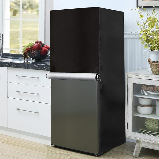 Bitubi Upright Freezers Cover,Outdoor Refrigerator Cover,– Waterproof, Dustproof, Sun-Proof, 24"W x 29"D x 61"H. Suitable for most 10.0 Cubic Compact Mini Freezer on market (Black)