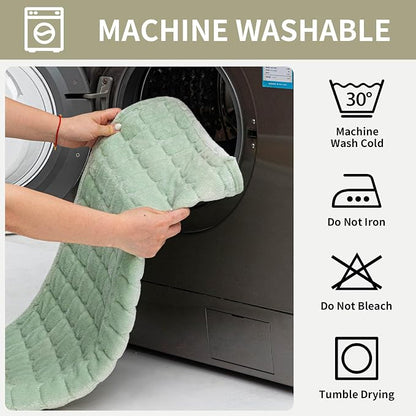 Velvet Couch Cover, Plush Sectional Sofa Cover Washable, Anti Slip Sofa Slipcover for Loveseat, Furniture Protector Covers for Pets & Kids(1PC,Sage Green,36"×47")