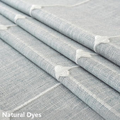 TruDelve 120 Inch Cotton Tablecloth Blue Table Cloths for 8 Foot Rectangle Tables Modern Extra Long Tablecloth(Blue,120"x52",Rectangular)