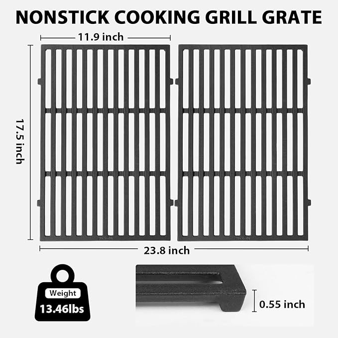 Grill Grates for Weber Spirit e310, 17.5" Grates for Weber Spirit I & II 300 Series, Spirit E/S-310, E/S-320, E/S-330, Spirit 700, Genesis 1000-3500, Genesis Silver Gold Platinum B/C, 7638 7639