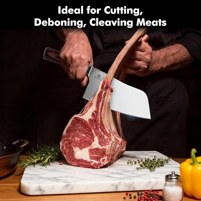 imarku 7 Inch Meat Cleaver Knife,Japanese SUS440A High Carbon Stainless Steel Butcher Knife with Ergonomic Handle,Ultra Sharp Vegetable Kitchen Knife for Home,Fathers Day