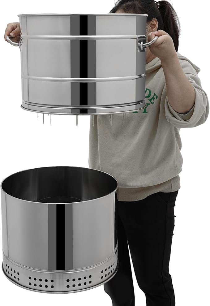 YIYIBYUS Charcoal Grills Smokeless, Large Portable Barrel Vertical Charcoal Smoker with 50 Skewers, Camping Stainless Steel Charcoal Barbecue Grill Bbq for Outdoors Indoor