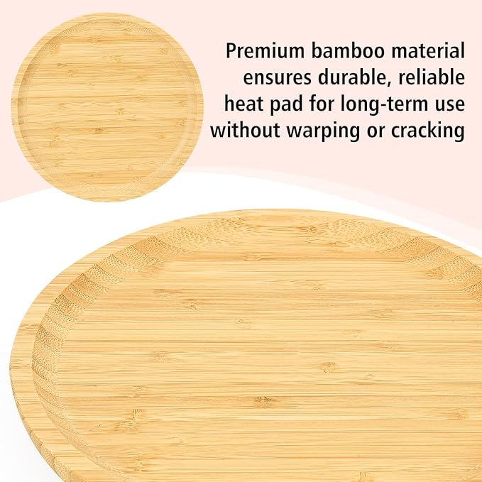 KEESHA 8'' Fire Pit Mat for Solo Stove Mesa/XL Tabletop Fire Pit, Bamboo Heat Resistant for Solo Stove, Waterproof & Withstand High-Temperature for Table Top Protection
