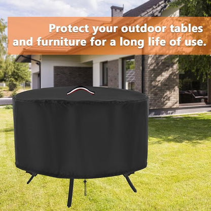 Patio Table Cover, 32 Inch Round Outdoor Table Cover, Waterproof Protective Covers Patio Furniture Covers-32x28Inch