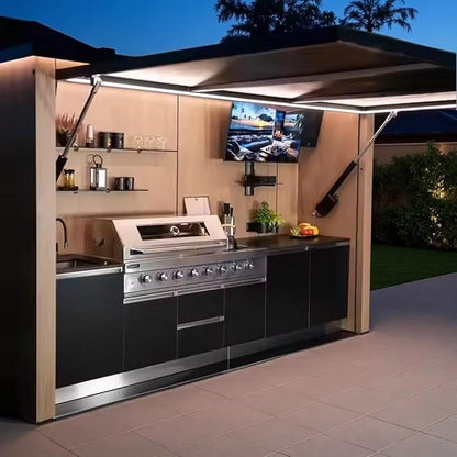 Tailor-Made Prefab BBQ Island - Choose Your Dimensions & Appliance Layout - Heavy Duty Modular Outdoor Kitchen for Garden