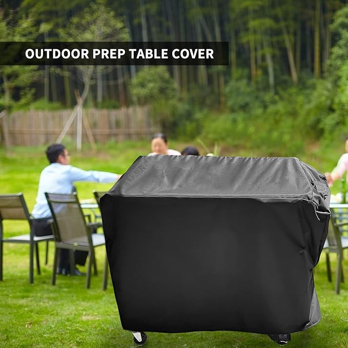 Cover for Cuisinart CPT-194 Outdoor Grill Prep Table, Waterproof Patio Grill Cart Table Cover Dustproof kitchen Cooking Prep Sation Covers - 48"L×24"W×38"H, Black