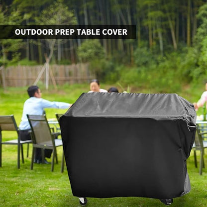 Cover for Cuisinart CPT-194 Outdoor Grill Prep Table, Waterproof Patio Grill Cart Table Cover Dustproof kitchen Cooking Prep Sation Covers - 48"L×24"W×38"H, Black