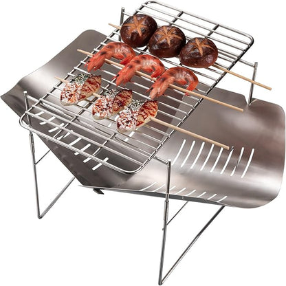 CAMPINGMOON Grill Grates Replacement Coal Bed Charcoal Fire Grate Stainless Steel for Barbecue Outdoor Cooking T-173 (2pcs, 12.2x6.7-inch)